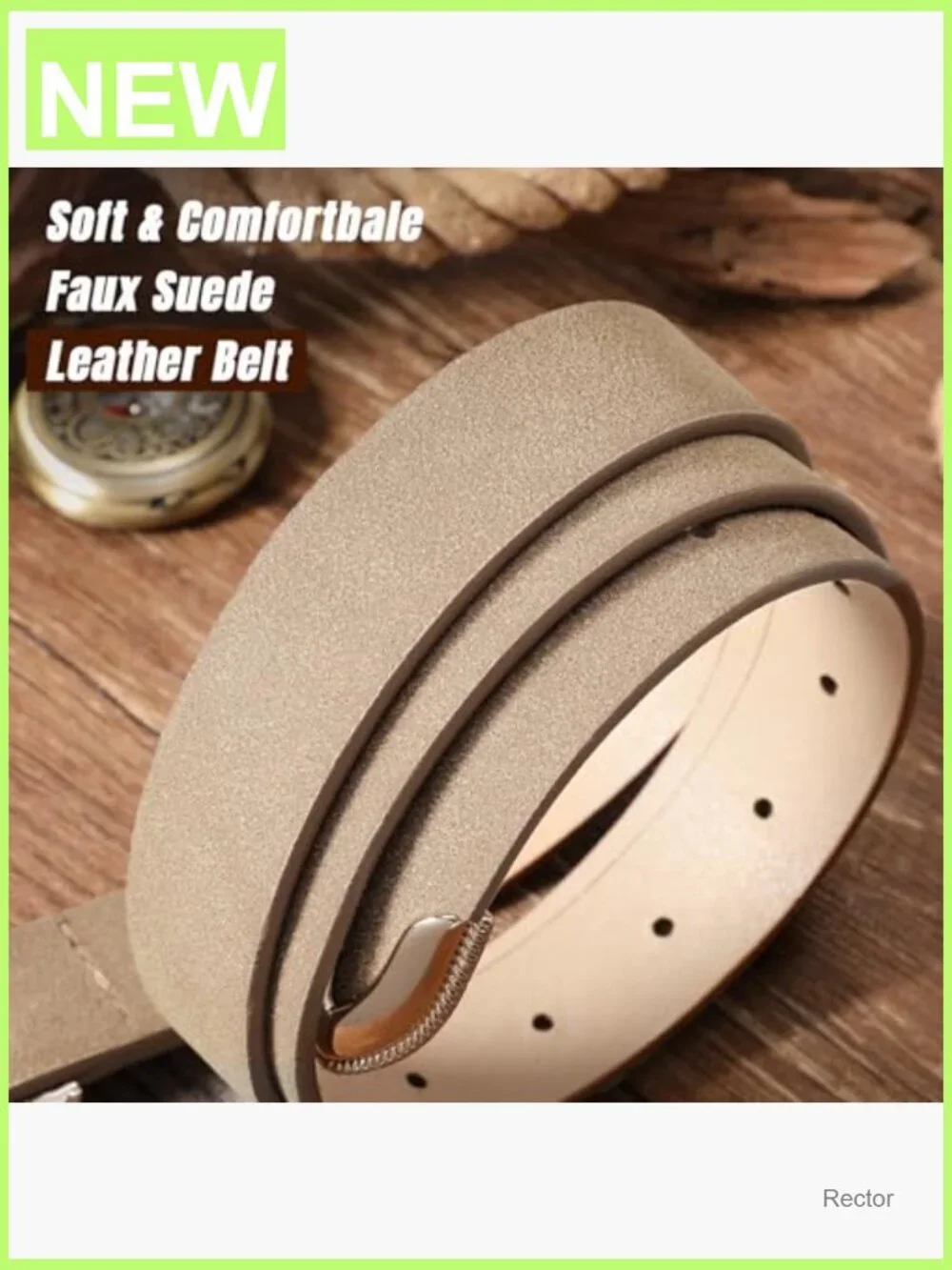 Women's Western Suede Leather Belt – Cowgirl Retro Gold Buckle